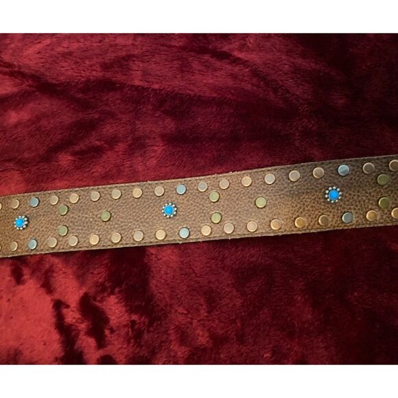 Leather Belt W Turquoise Size 22 main image 5